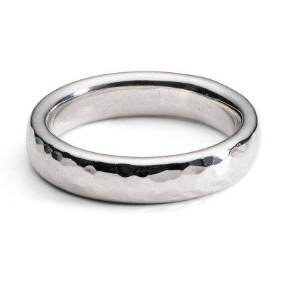 Unisex Hammered Sterling Silver Ring - The Name Jewellery™