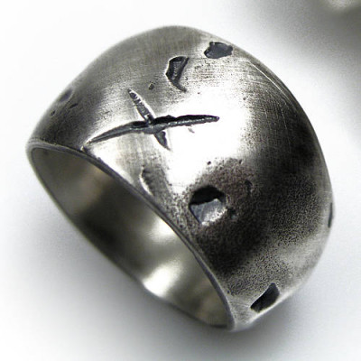 Rustic Wide Silver Gnarled Ring - The Name Jewellery™