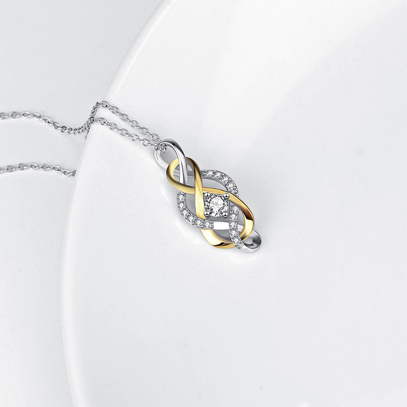 Sterling Silver Double Infinity Two Tone Necklace - The Name Jewellery™