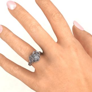 #1 Mom Caged Hearts Ring with Infinity Band - The Name Jewellery™
