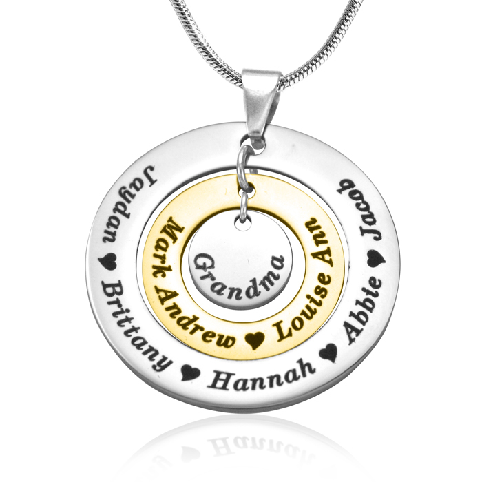 Personalised Circles of Love Necklace - TWO TONE - Gold  Silver - The Name Jewellery™