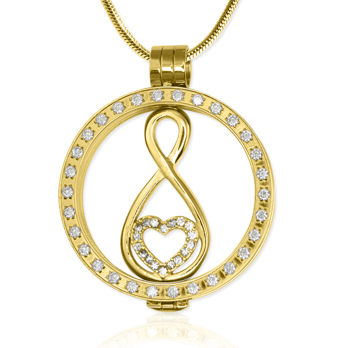 Personalised Gold Diamonte Necklace with 18ct Gold Plated Infinity - The Name Jewellery™