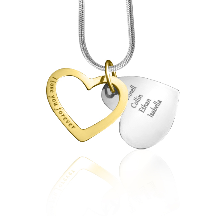 Personalised Love Forever Necklace - Two Tone - Gold  Silver - The Name Jewellery™