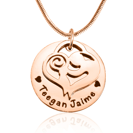 Personalised Mother's Disc Single Necklace - 18ct Rose Gold Plated - The Name Jewellery™