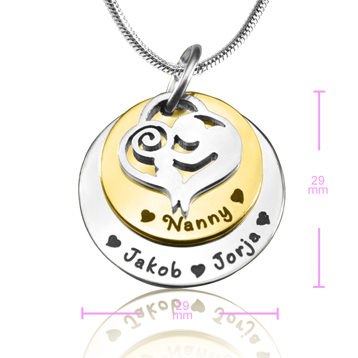 Personalised Mother's Disc Double Necklace - Two Tone - Gold  Silver - The Name Jewellery™