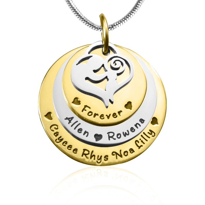 Personalised Mother's Disc Triple Necklace - TWO TONE - Gold  Silver - The Name Jewellery™