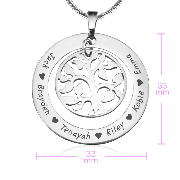 Personalised My Family Tree Necklace - Sterling Silver - The Name Jewellery™