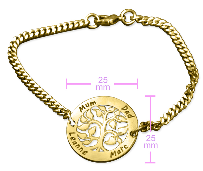Personalised My Tree Bracelet - 18ct Gold Plated - The Name Jewellery™