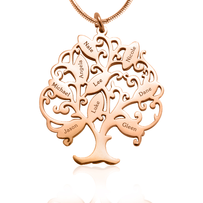 Personalised Tree of My Life Necklace 9 - 18ct Rose Gold Plated - The Name Jewellery™