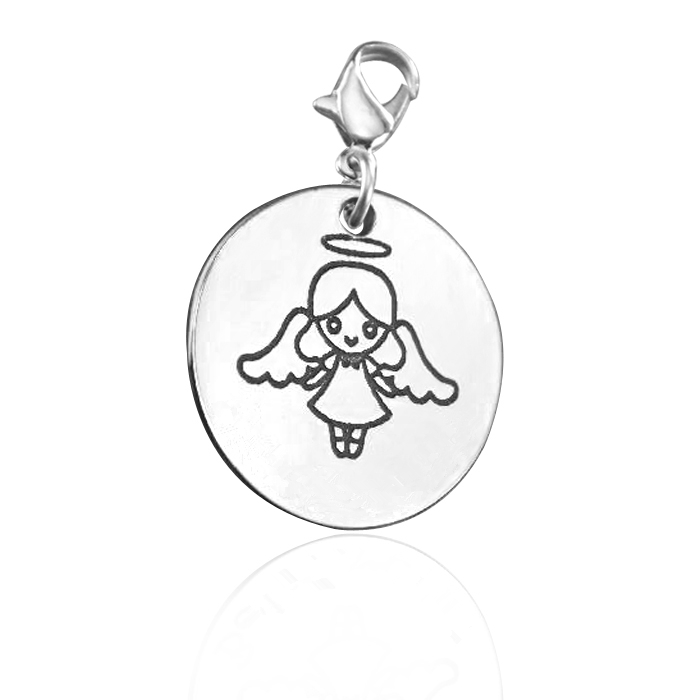 Personalised Angel Charm Silver - The Name Jewellery™