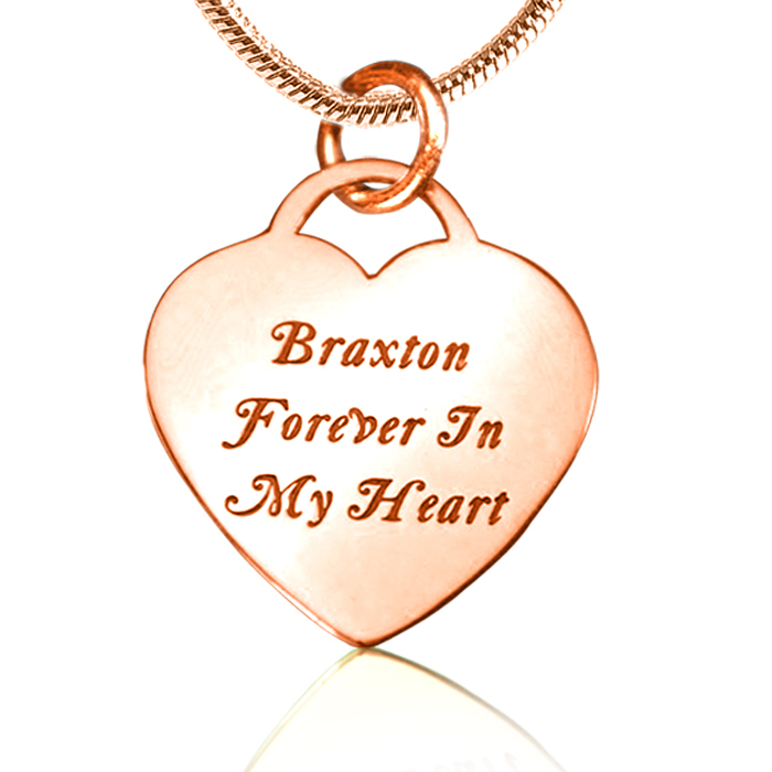 Personalised Forever in My Heart Necklace - 18ct Rose Gold Plated - The Name Jewellery™