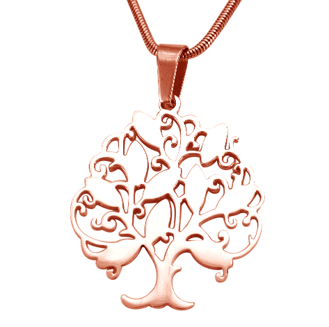 Personalised Tree of My Life Necklace 9 - 18ct Rose Gold Plated - The Name Jewellery™