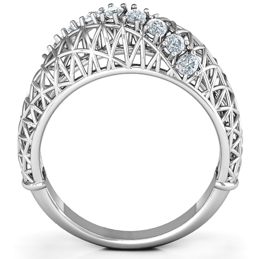 9 Stone Geometric Mesh Ring - The Name Jewellery™