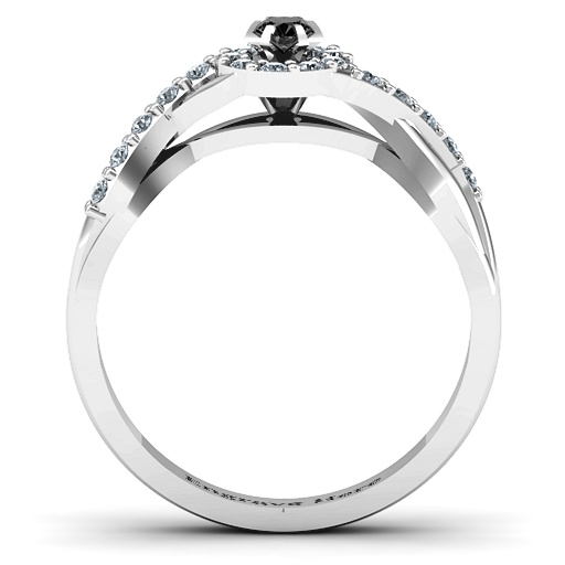 Braided Floral Cluster Ring with Shoulder Accents - The Name Jewellery™