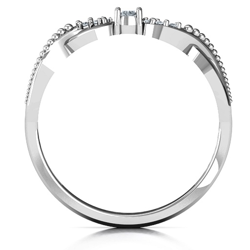 Classic Solitare Sparkle Ring with Accented Infinity Band - The Name Jewellery™
