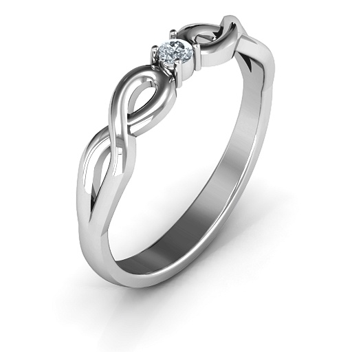 Classic Solitare Sparkle Ring with Infinity Band - The Name Jewellery™