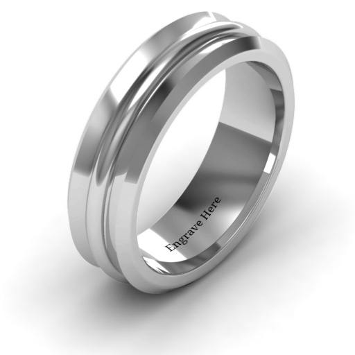 Forge Bevelled and Banded Men's Ring - The Name Jewellery™