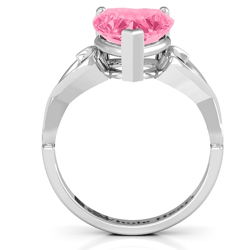 Heart Shaped Stone with Interwoven Heart Infinity Band Ring - The Name Jewellery™