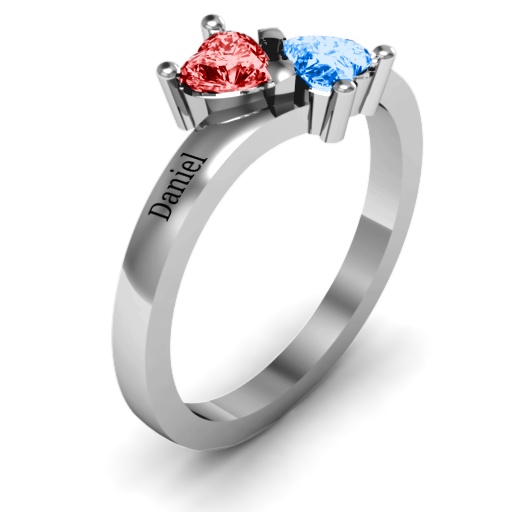 Inverted Twin Heart Ring - The Name Jewellery™