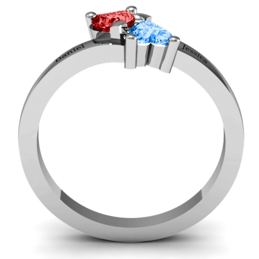 Inverted Twin Heart Ring - The Name Jewellery™