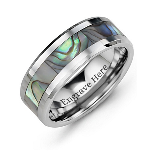 Men's Pearl Belt Tungsten Ring - The Name Jewellery™