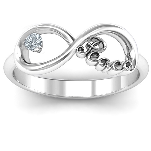 Peace Infinity Ring - The Name Jewellery™