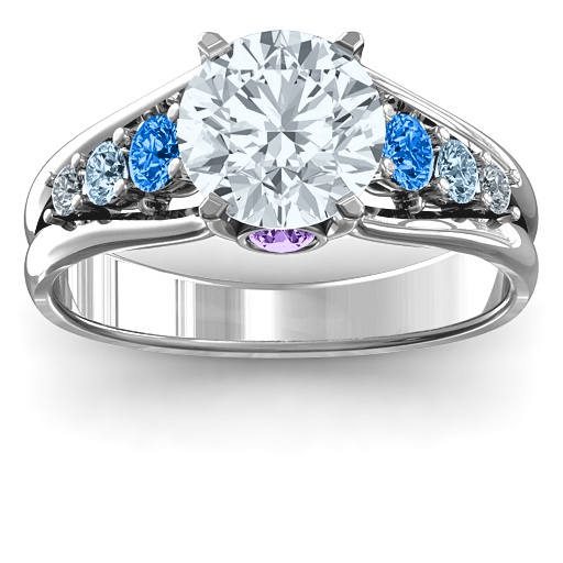 Radiant Love Ring with Collar Gems - The Name Jewellery™