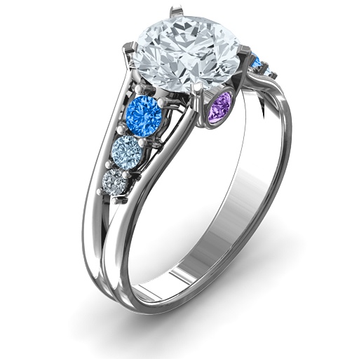 Radiant Love Ring with Collar Gems - The Name Jewellery™