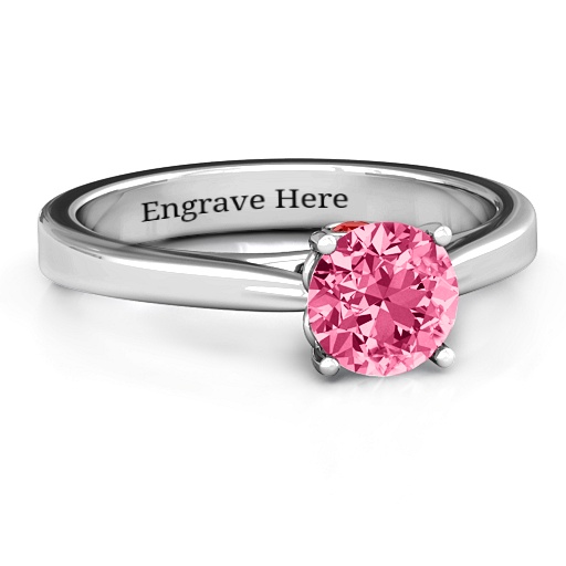 Royal Tulip Ring with Bezel Collar Stone - The Name Jewellery™
