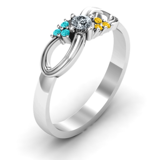 Solitaire Infinity Ring with Accents - The Name Jewellery™
