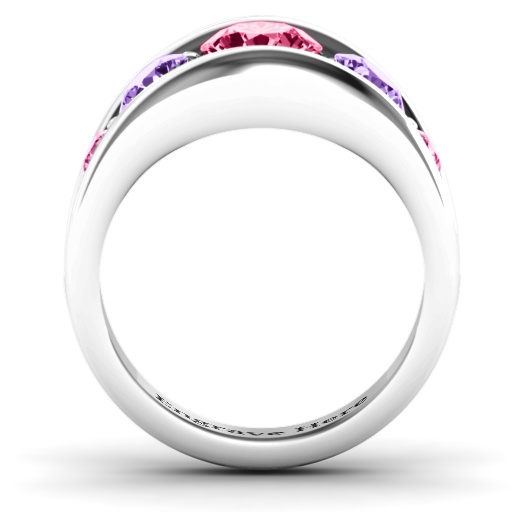 Sterling Silver 5 Stone Split Shank Ring - The Name Jewellery™