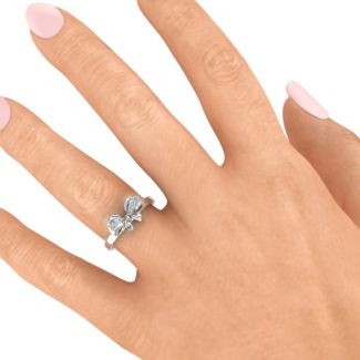 Sterling Silver Fancy Stone Set Bow Ring - The Name Jewellery™