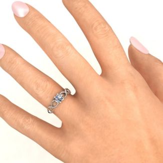 Sterling Silver Solitaire Infinity Ring - The Name Jewellery™