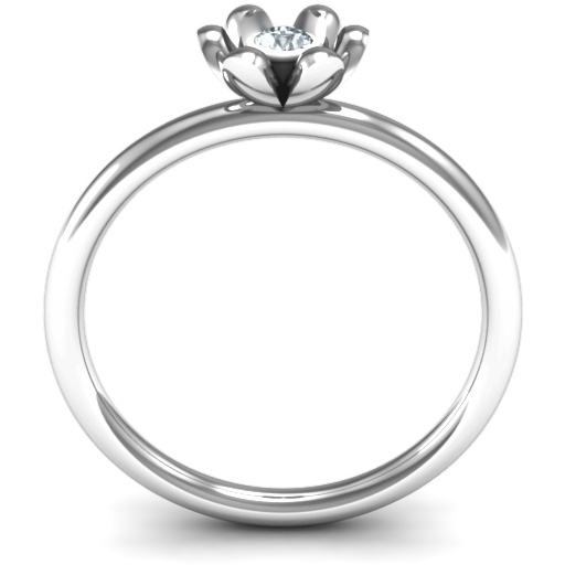 Sterling Silver Stone in 'Magnolia' Ring - The Name Jewellery™