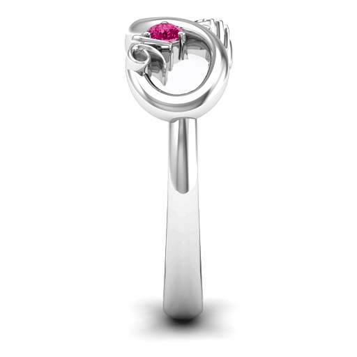 Sterling Silver Sweet 16 with Birthstone Infinity Ring - The Name Jewellery™