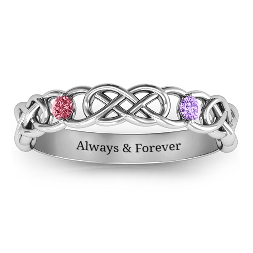 Two-Stone Interwoven Infinity Ring - The Name Jewellery™
