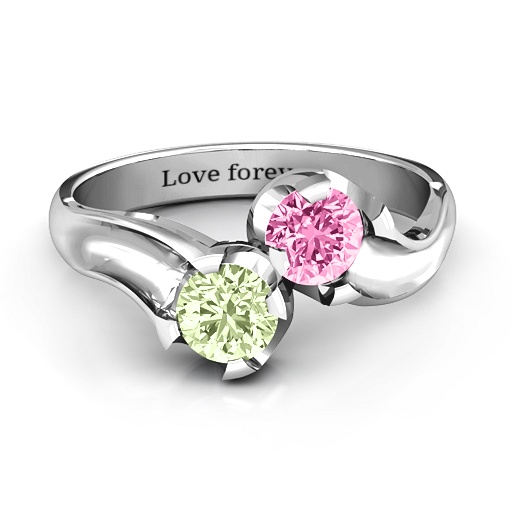 Two Stone Sparkle Ring - The Name Jewellery™