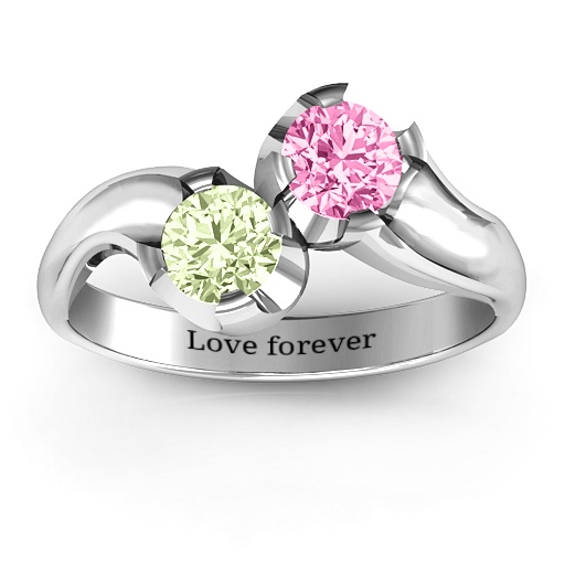 Two Stone Sparkle Ring - The Name Jewellery™