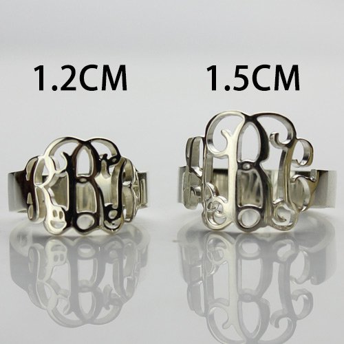 Personalised Sterling Silver Monogram Ring - The Name Jewellery™