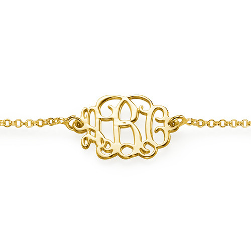 18ct Gold Plated Silver Monogram Bracelet/Anklet - The Name Jewellery™