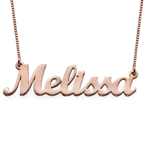 18ct Rose Gold Plated Script Name Necklace - The Name Jewellery™