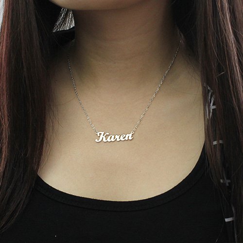 Personalised Script Name Necklace Sterling Silver - The Name Jewellery™