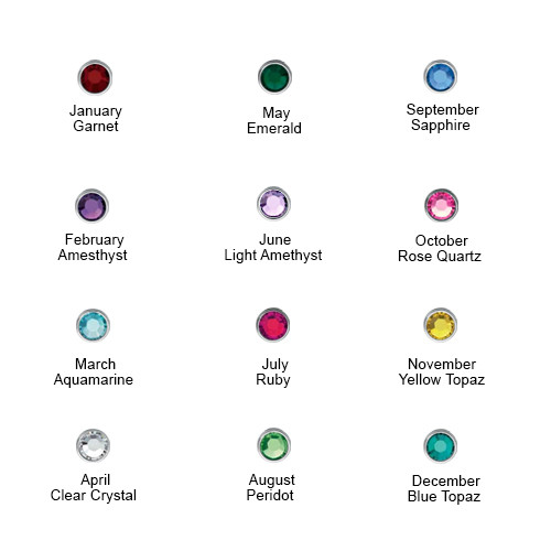 Engraved Couples Birthstone Necklace in Silver - The Name Jewellery™