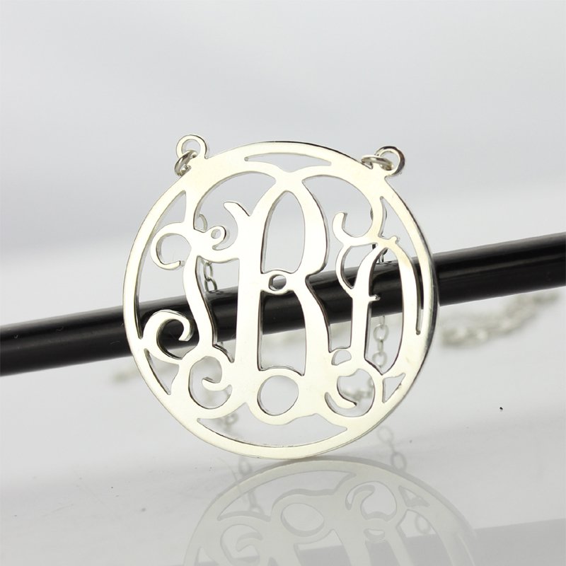 Sterling Silver Block Monogram Pendant Necklace - The Name Jewellery™