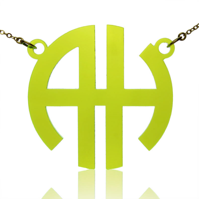 Acrylic Block Monogram Initial Necklace - The Name Jewellery™
