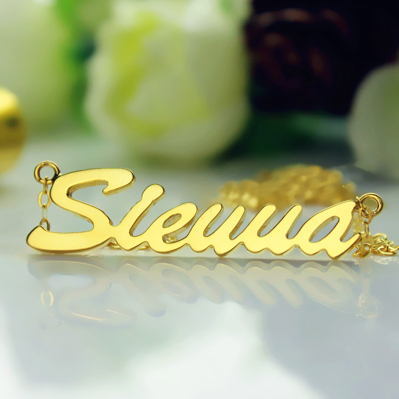 18ct Gold Plated Sienna Style Name Necklace - The Name Jewellery™