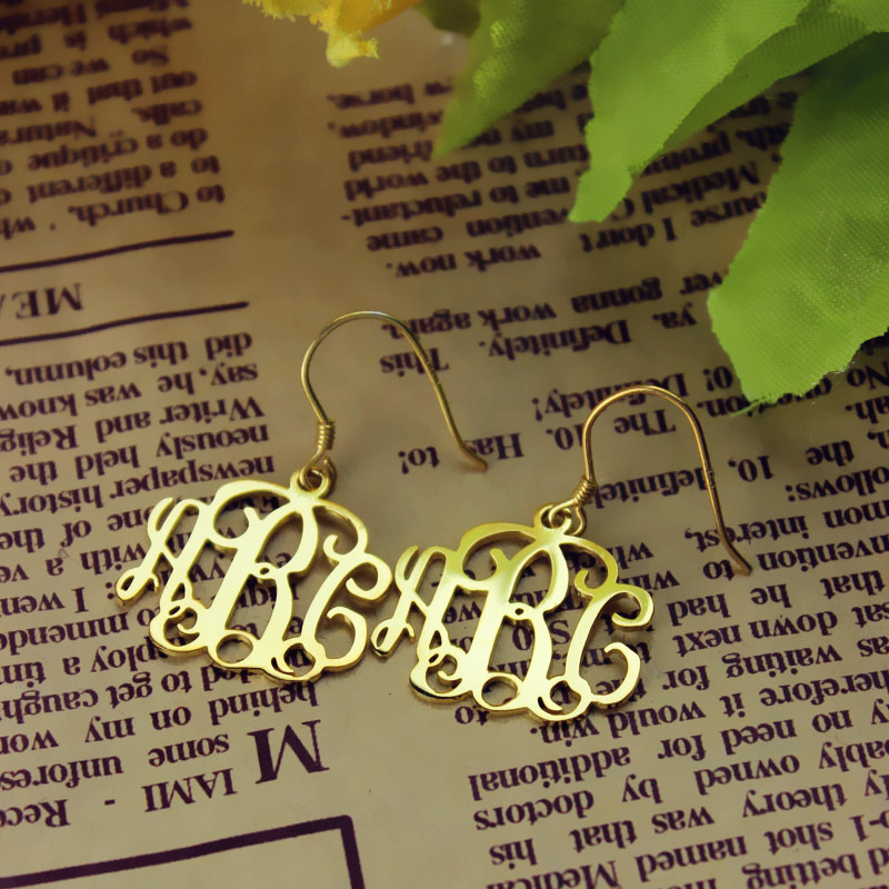 18ct Solid Gold Personalised Monogram Earring - The Name Jewellery™