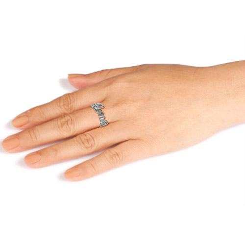 Personalised Silver Cut Out Ring - The Name Jewellery™