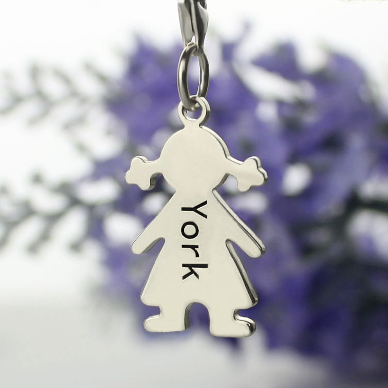 Personalised Baby Girl Pendant Necklace With Name Silver - The Name Jewellery™