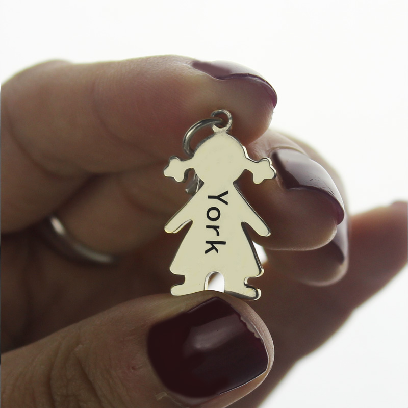 Personalised Baby Girl Pendant Necklace With Name Silver - The Name Jewellery™